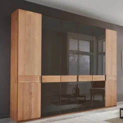 6-türiger Schlafzimmerschrank mit Glas - Hung