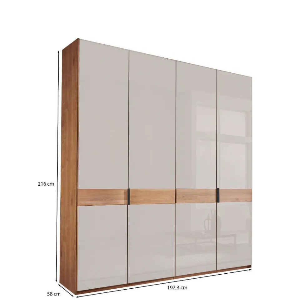 4-türiger Schlafzimmer-Schrank teilmassiv - Dilacco