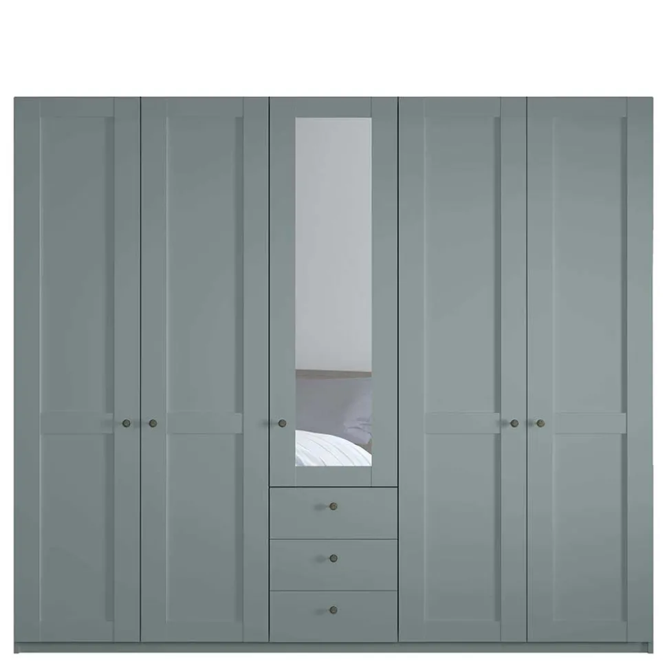 5-türiger Schlafzimmerschrank in Graugrün - Rajavo