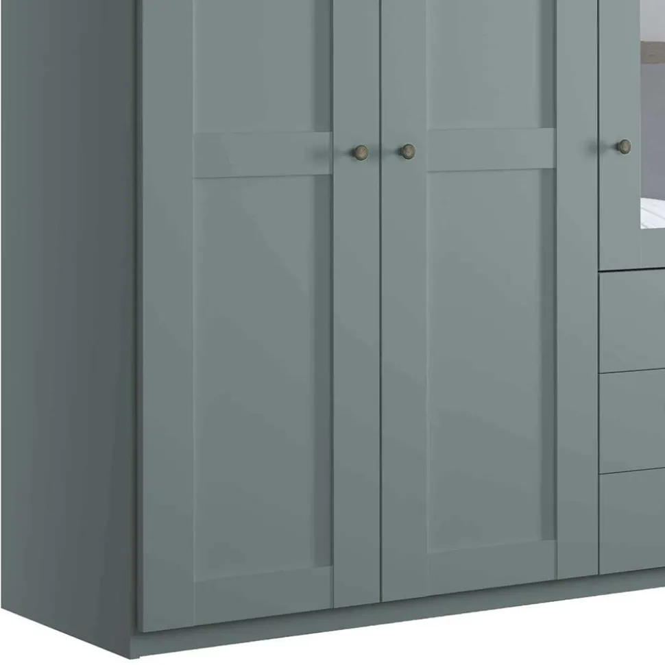 5-türiger Schlafzimmerschrank in Graugrün - Rajavo