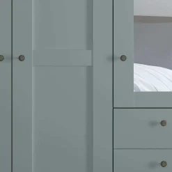 5-türiger Schlafzimmerschrank in Graugrün - Rajavo