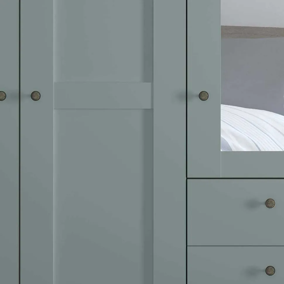 5-türiger Schlafzimmerschrank in Graugrün - Rajavo