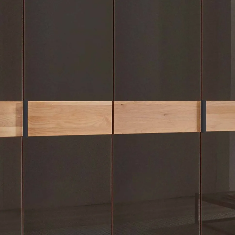 6-türiger Schrank mit Glas Dunkelbraun - Hung