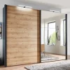 2-türiger Schwebetürenschrank mit Spiegel - Checky