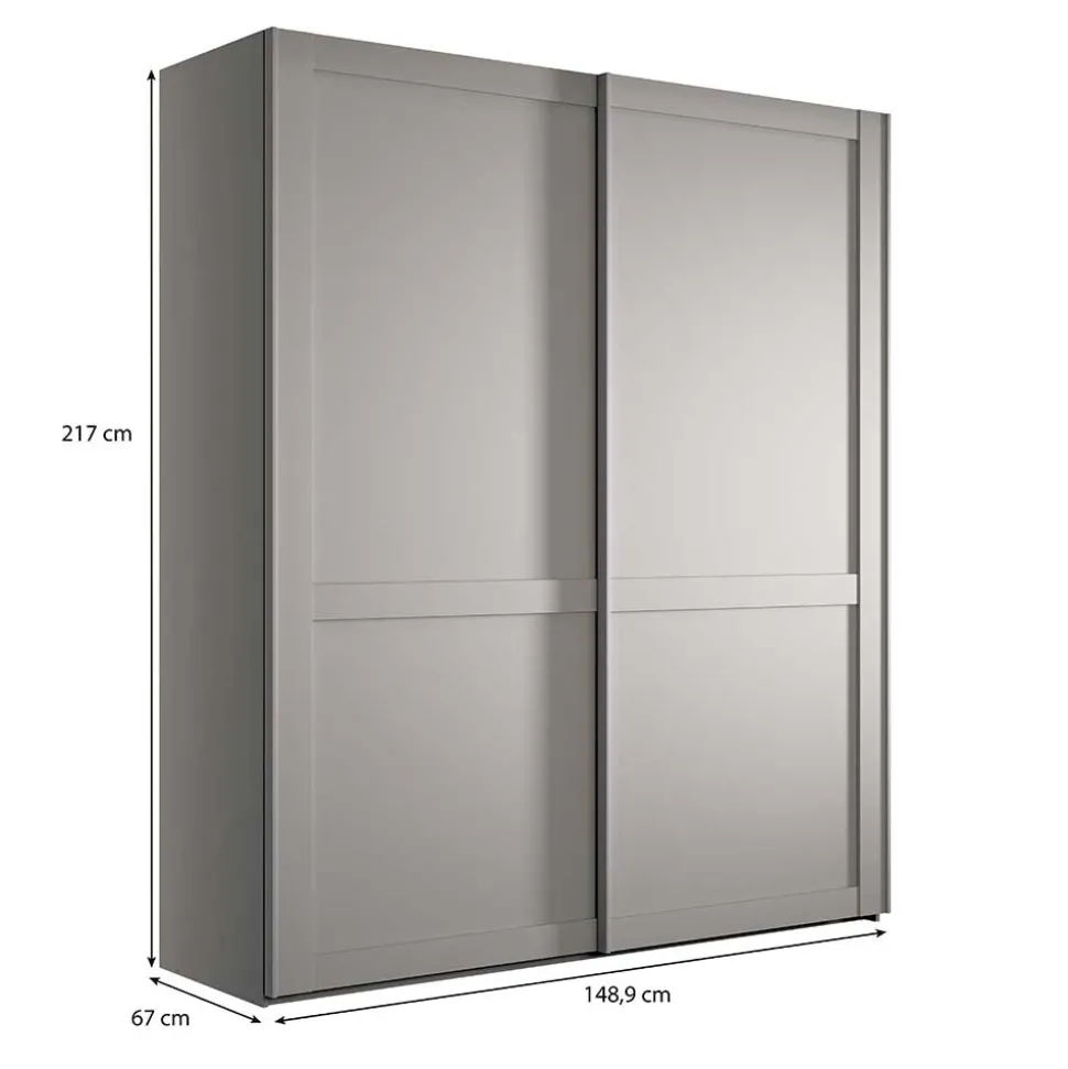 2-türiger Schwebetürenschrank mit Metallgriffen - Ridonna