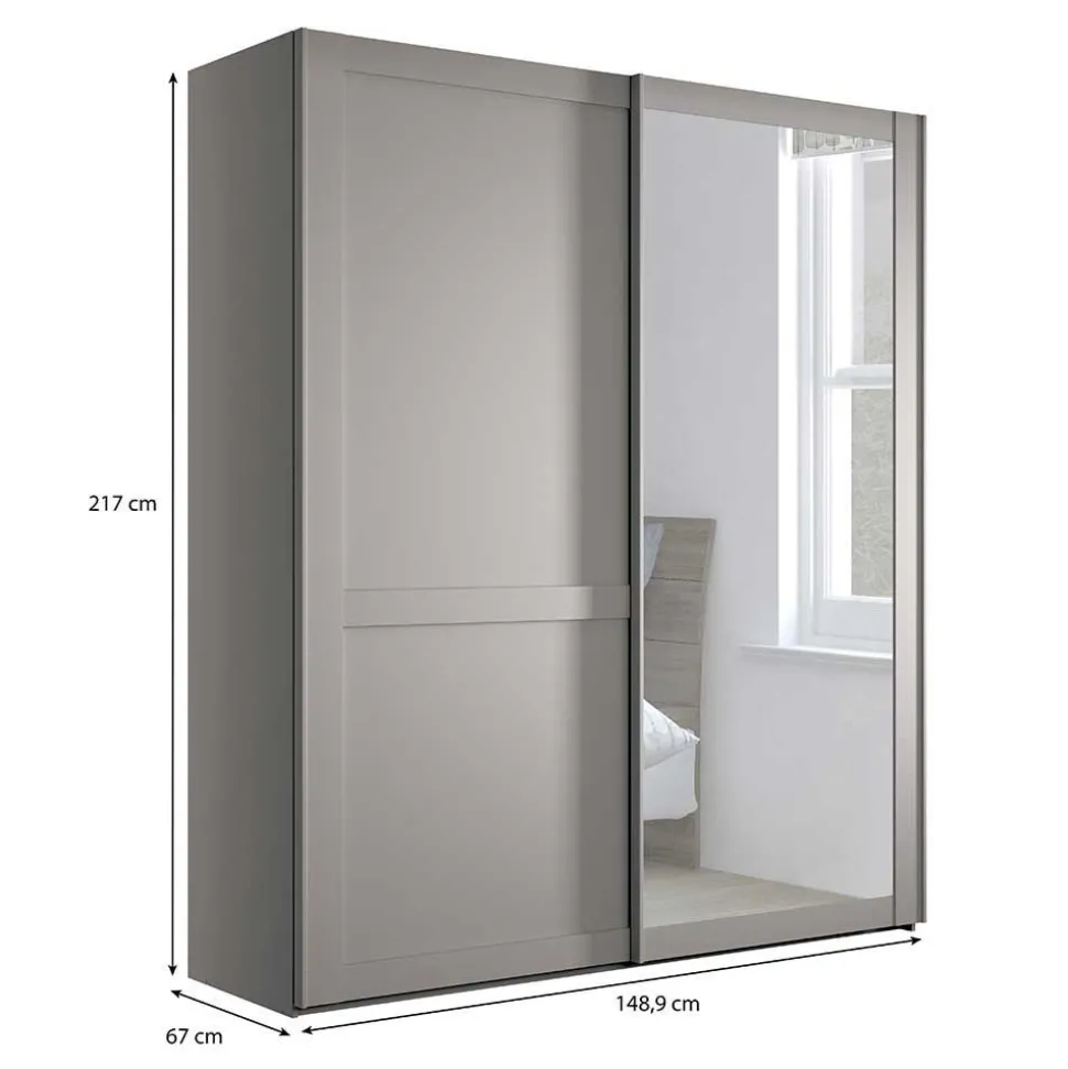 2-türiger Schwebetürenschrank mit Metallgriffen - Ridonna