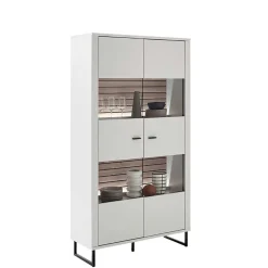 2-türiger Vitrinenschrank mit Metallgriffen - Varzino