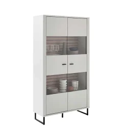 2-türiger Vitrinenschrank mit Metallgriffen - Varzino