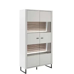 2-türiger Vitrinenschrank mit Metallgriffen - Varzino