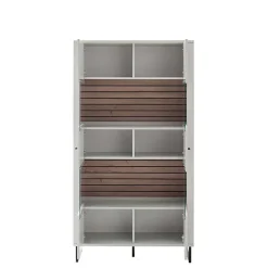 2-türiger Vitrinenschrank mit Metallgriffen - Varzino