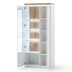 2-türiger Wohnzimmer Schrank mit Glaseinsatz & LED - Caldri