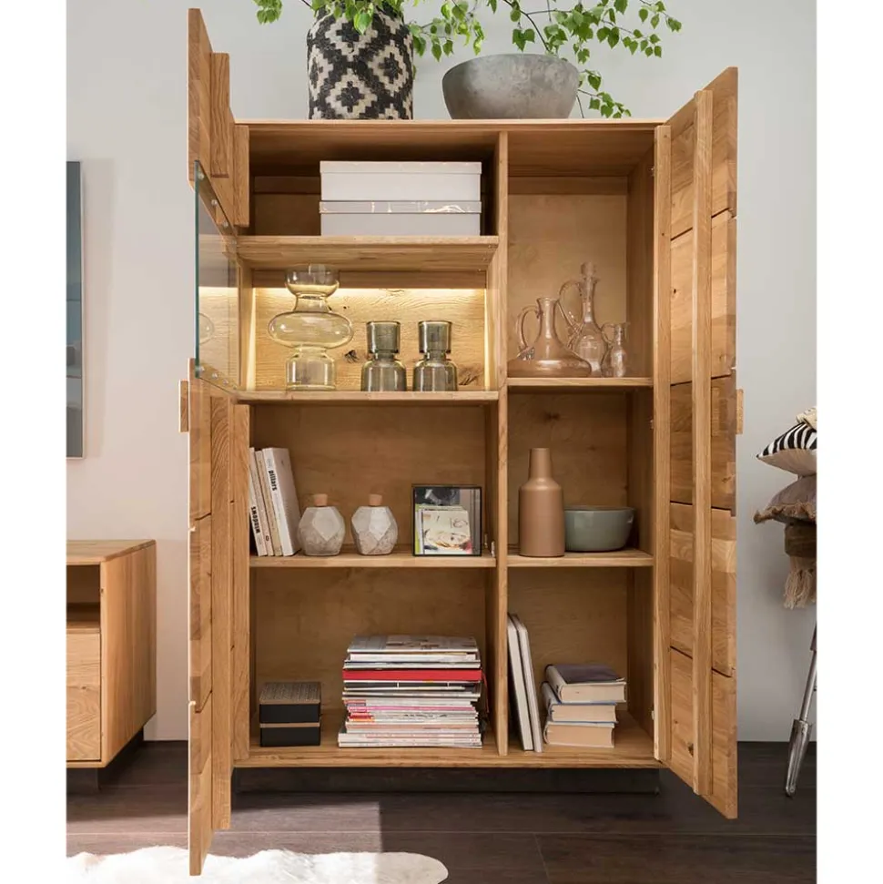2-türiger Wohnzimmerschrank mit LED Beleuchtung - Xeddos