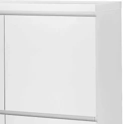 4-türiges Highboard in Weiß mit Schwarz - Atela