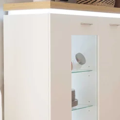 3-türiges Highboard Vitrine beleuchtet LED - Caldri
