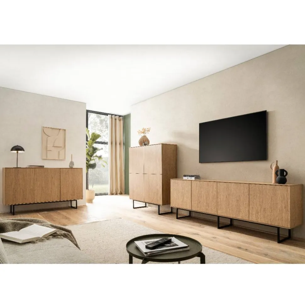 3-türiges Sideboard in Eiche Stone - Jaskin