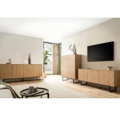 4-türiges Sideboard in Eiche Stone - Jaskin