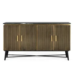 4-türiges Sideboard mit Marmor Platte - Hayato