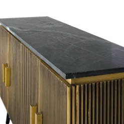 4-türiges Sideboard mit Marmor Platte - Hayato