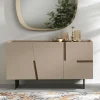 3-türiges Sidebodard in Taupe und Teak - Cadiz