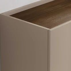 3-türiges Sidebodard in Taupe und Teak - Cadiz
