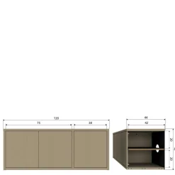 3-türiges TV Board in Schlammfarben - Veronica