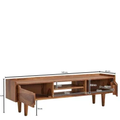 2-türiges TV Lowboard mit Griffmulden - Placer