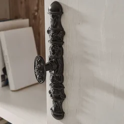 TV Anbauwand im Scandi Landhaus Stil Nedita in Weiß & Shabby Pinie Dekor (vierteilig)