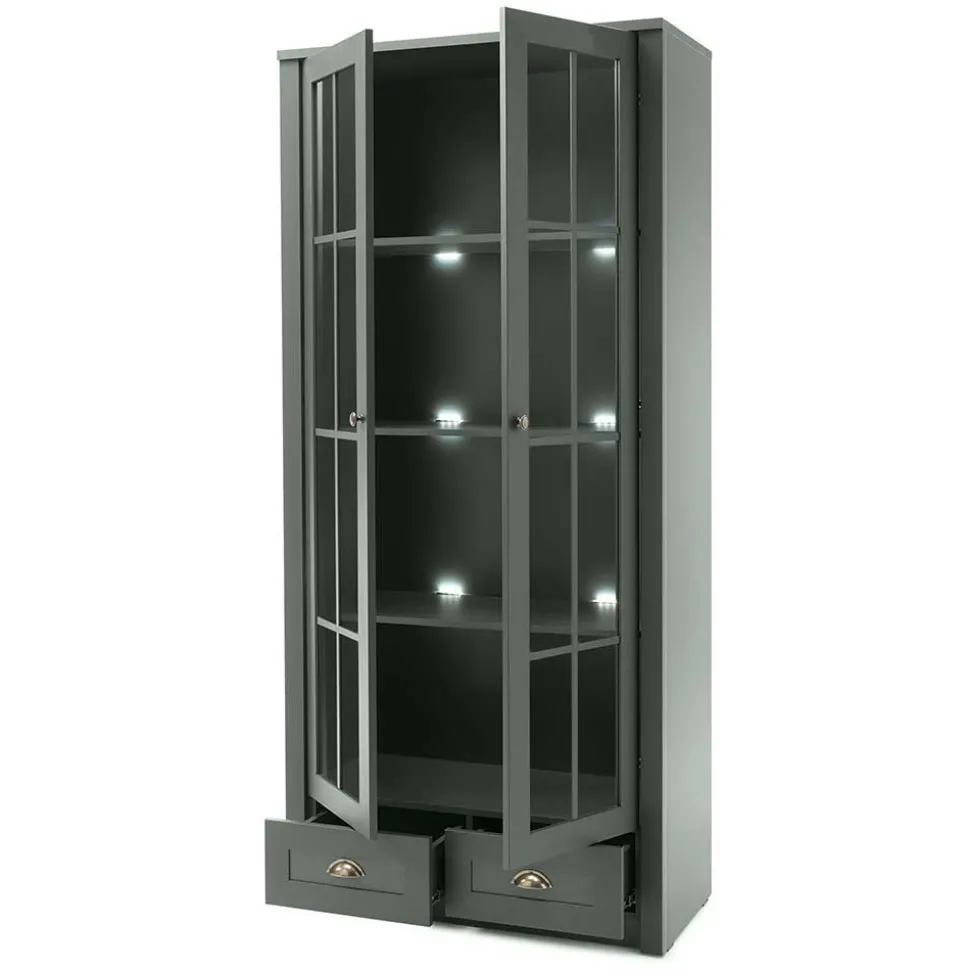 TV Anbauwand in Dunkelgrün - Niestov (dreiteilig)
