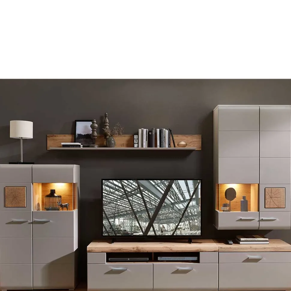 TV Anbauwand Möbel mit LED Licht - Fraguca (fünfteilig)