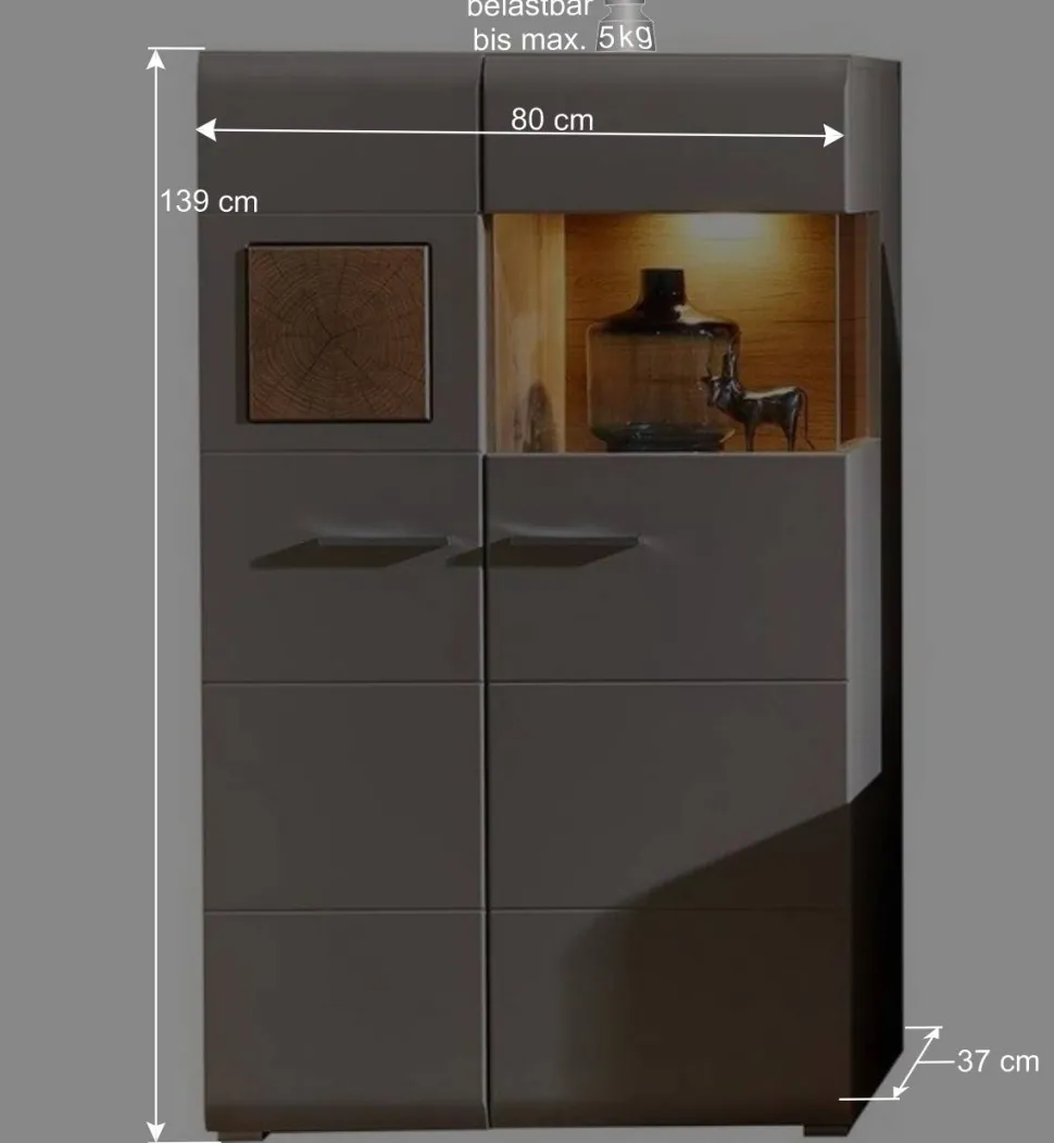 TV Anbauwand Möbel mit LED Licht - Fraguca (fünfteilig)
