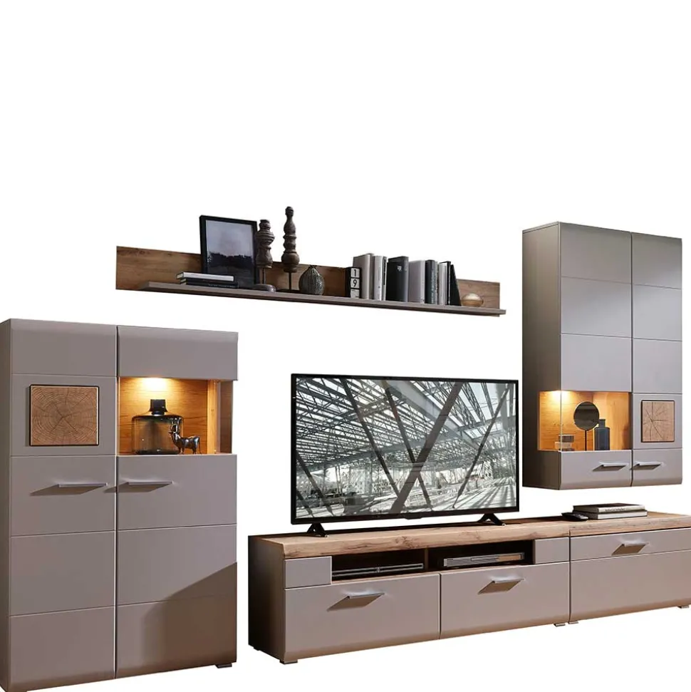 TV Anbauwand Möbel mit LED Licht - Fraguca (fünfteilig)