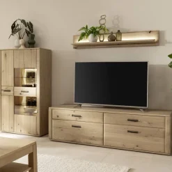 TV Anbauwand Möbelset modern - Jevedaz (dreiteilig)