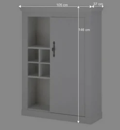 TV Anbauwand Set in weißer Holzoptik Pinie - Liancos (vierteilig)