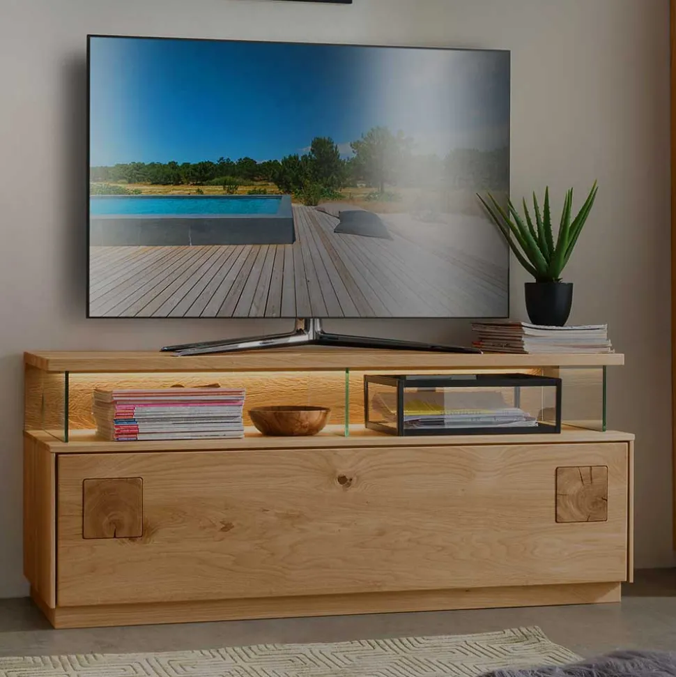 TV Bank aus Wildeiche Massivholz - Millena