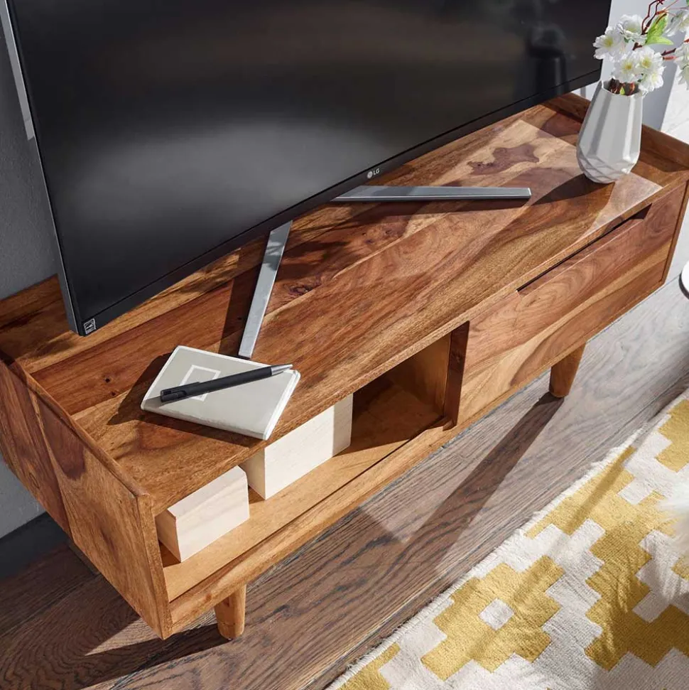 TV Board aus Sheesham Holz lackiert - Placer