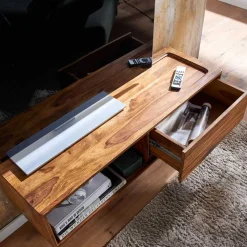 TV Board für die Wandmontage aus Massivholz - Vanskupa