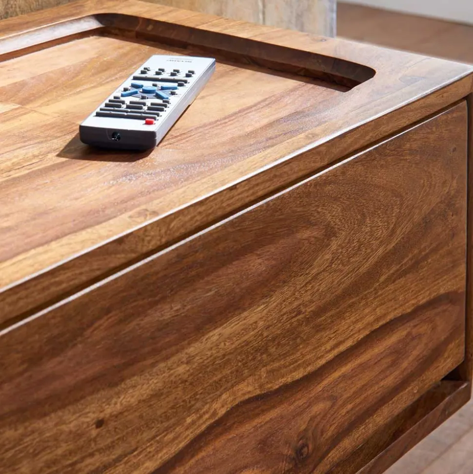 TV Board für die Wandmontage aus Massivholz - Vanskupa