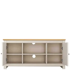 TV Board in Cremeweiß mit Eiche - Langoona