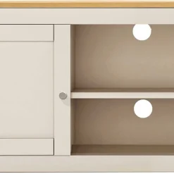 TV Board in Cremeweiß mit Eiche - Langoona