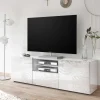 TV Board in Hochglänzend Weiß lackiert - Vascaub I