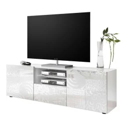 TV Board in Hochglänzend Weiß lackiert - Vascaub I
