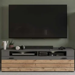 TV Board in Wildeiche NB & Grau - Scarlett