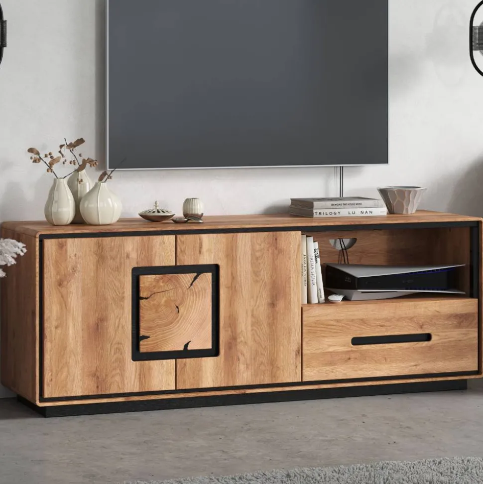 TV Board mit Hirnholz Applikation - Shipper