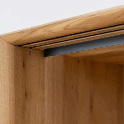 TV Board mit Schiebetüren aus getöntem Glas & Eiche - Fabiella