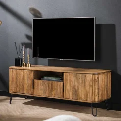 TV Design-Lowboard aus Mangobaum Massivholz - Noele
