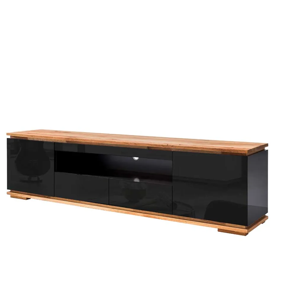 TV Hochglanz Lowboard in Schwarz - Ercurs