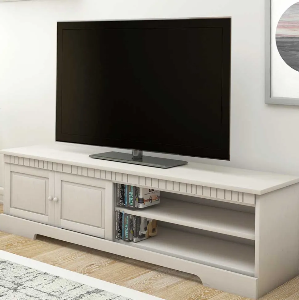 TV Kommode in Weiß lasiert - Auricos