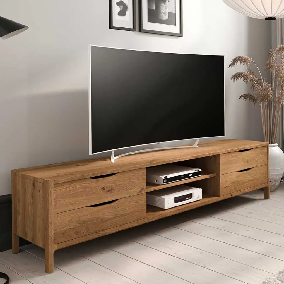 TV Kommode mit vier Schubladen und zwei Fächern - Laida