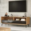 TV Lowboard aus Eiche und Metall - Fabiella