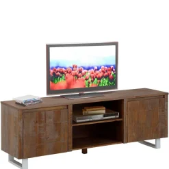 TV Lowboard aus massiver Kiefer Dunkel - Lavagna